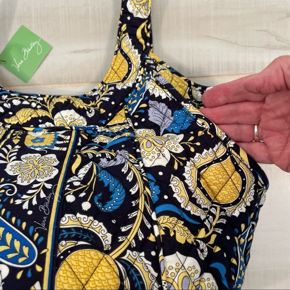 NWT Vera Bradley Side By Side Ellie Blue Shoulder Tote - Picture 6 of 10